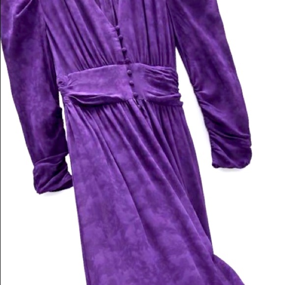 ZARA JACQUARD PUFF SLEEVE MIDI DRESS - Picture 11 of 14